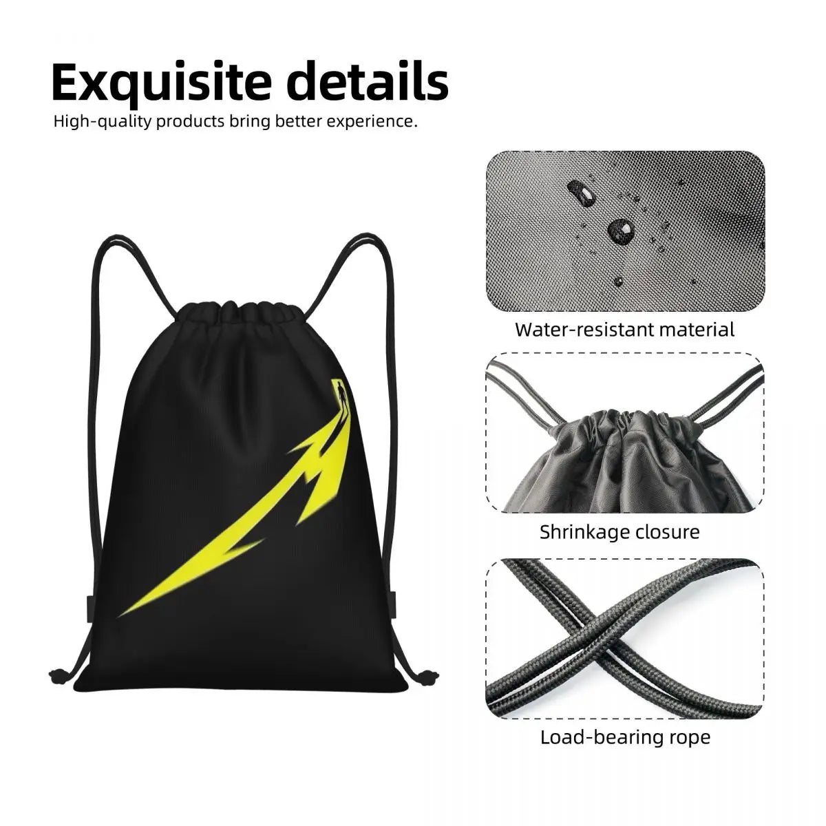 Metallicas M72 Word Tour Backpacks Multi-function Drawstring Bags Sports Bag Book Bags for Travel Students