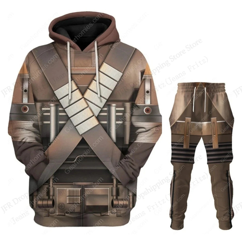 Two Piece Hoodie Pant Sets Anime Movie Armor 3d Print Sets Men Women Fashion Hoodie+Pant 2 Piece Suit Run Sports Tracksuit New