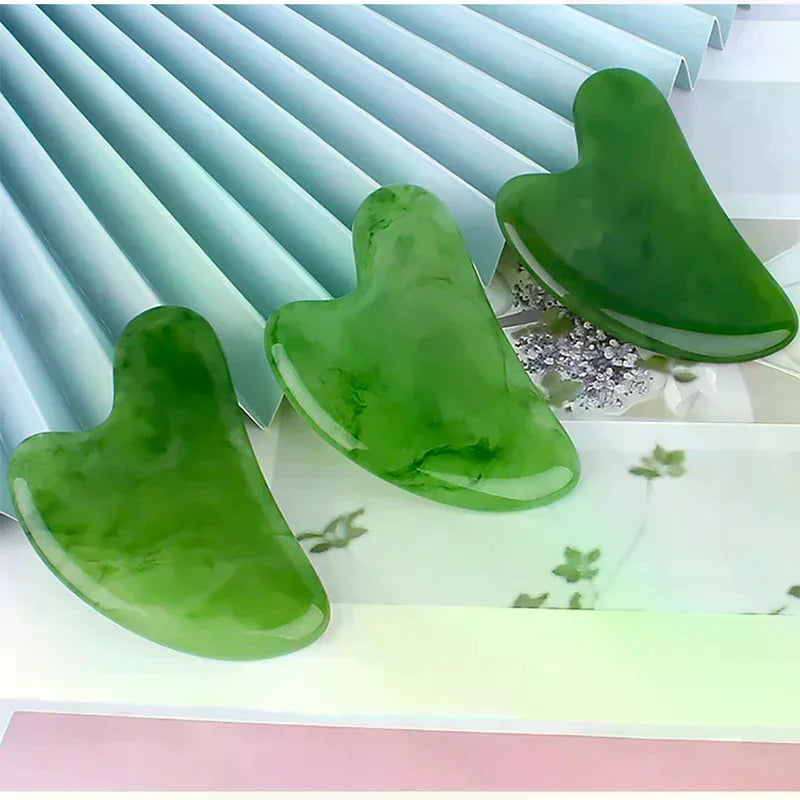 Natural Resin Gua Sha Massage Board Rose Quartz Guasha Plate Face Massager Scrapers Tools For Face Neck Back Body