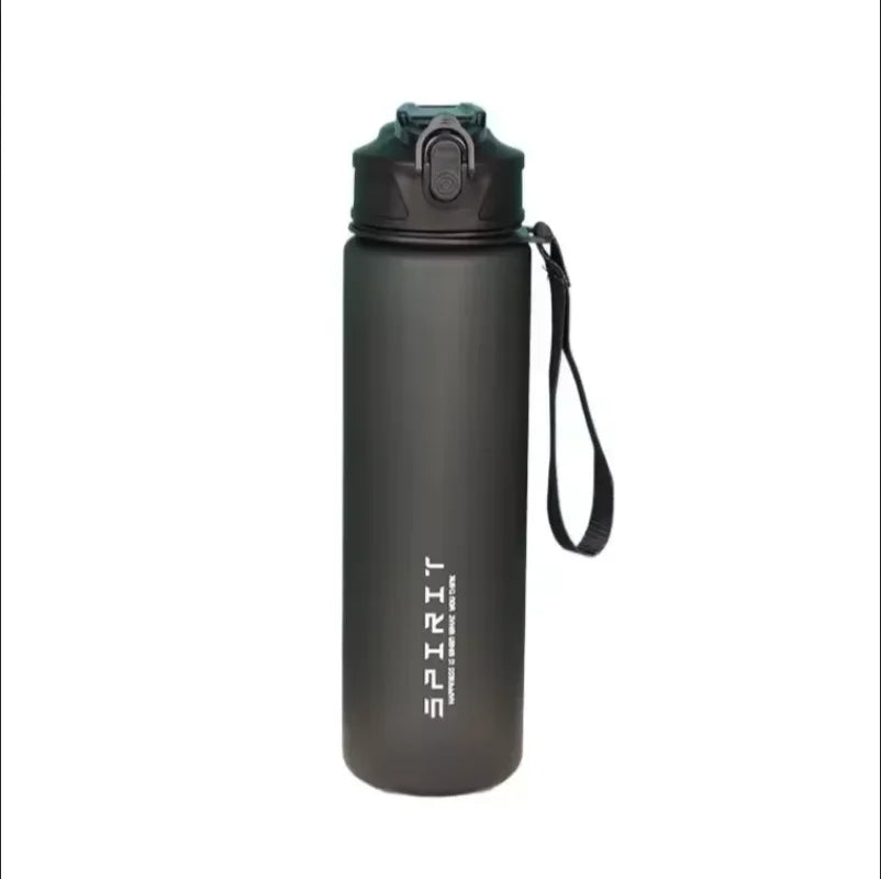 750ML Leak-Proof Sports Water Bottle with Straw and Carrying Loop BPA-Free Portable Mug with Seal Lid for Fitness Camping