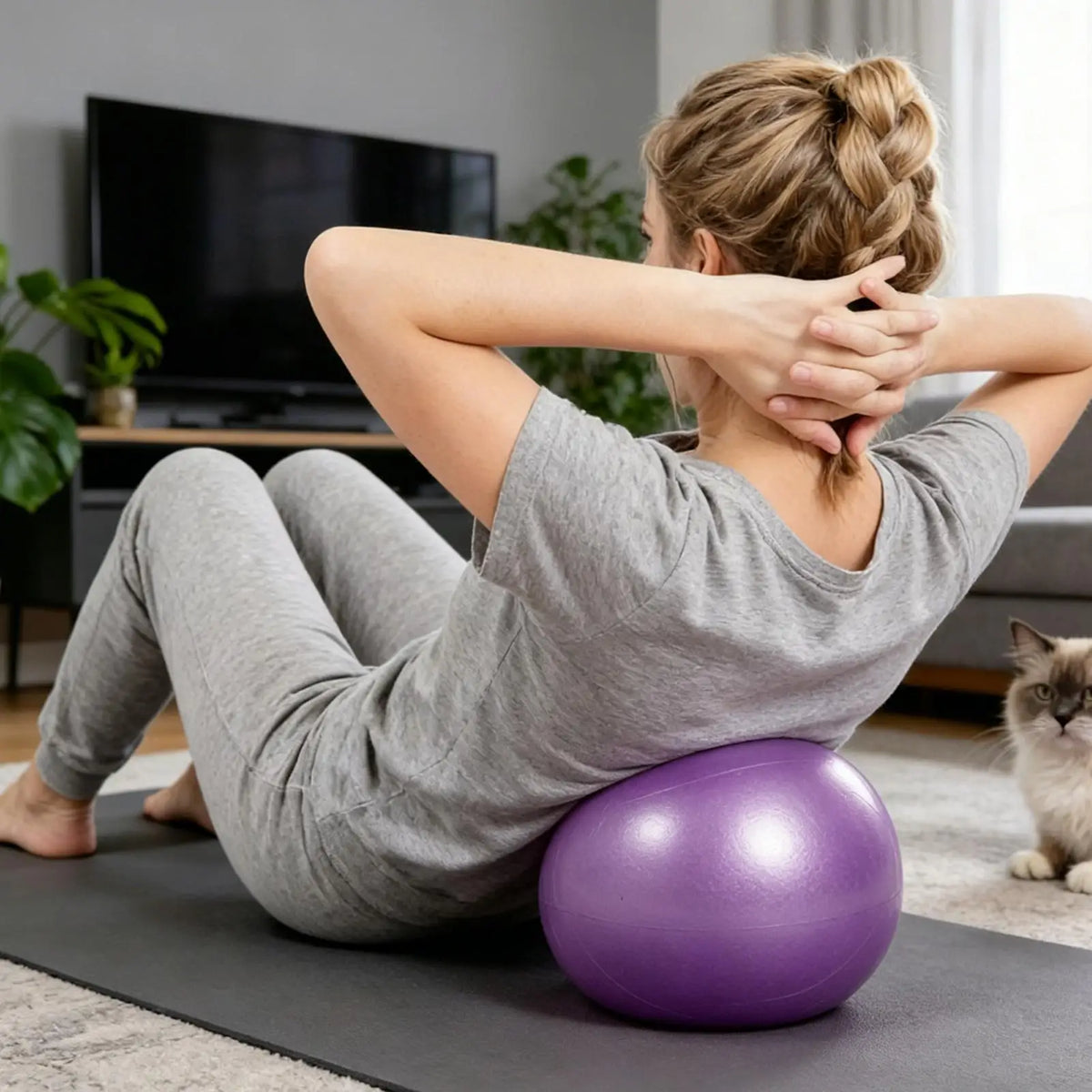 Anti-Burst Yoga Ball 5.9/9.8 Inch PVC Balance Ball Core Trainer for Pilates Gym Home Office Dance Meditation Gymnastics