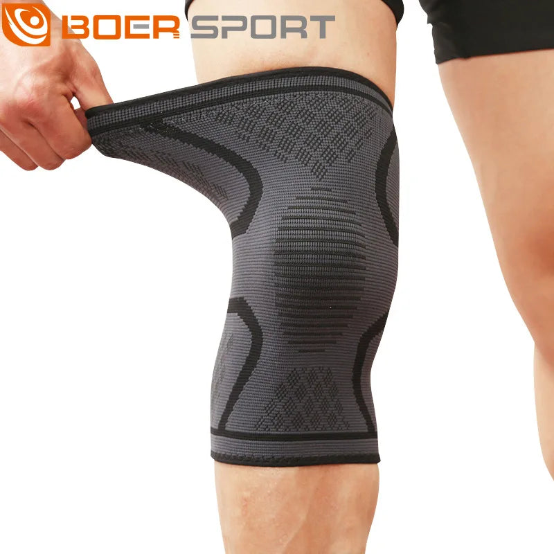 Knitted Sports Knee Pads, Running Basketball, Cycling Fitness, Anti Slip, Breathable Nylon Knee Pads for Men and Women