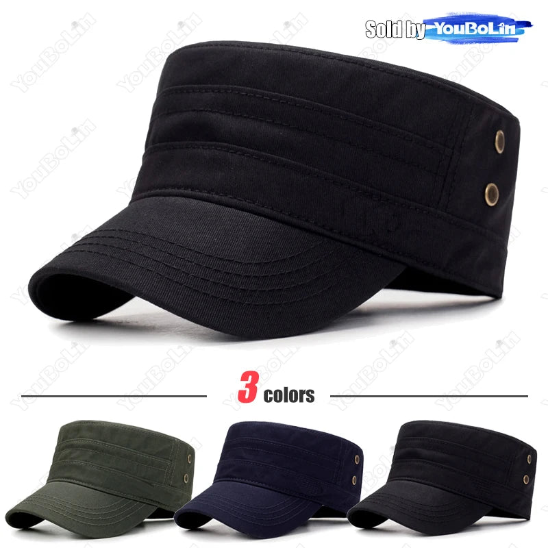 New Fashion Unisex Metal Logo Cotton Adjustable Flat Cap Classic Men Women Outdoor Casual Sport Hat Trucker Caps Dad Hats