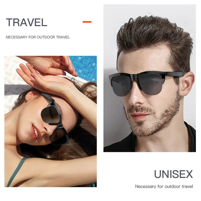 Wireless Smart Glasses Touch Based Intelligent Bluetooth Glasses with Bone Conduction For Sports Call Sunglasses Business