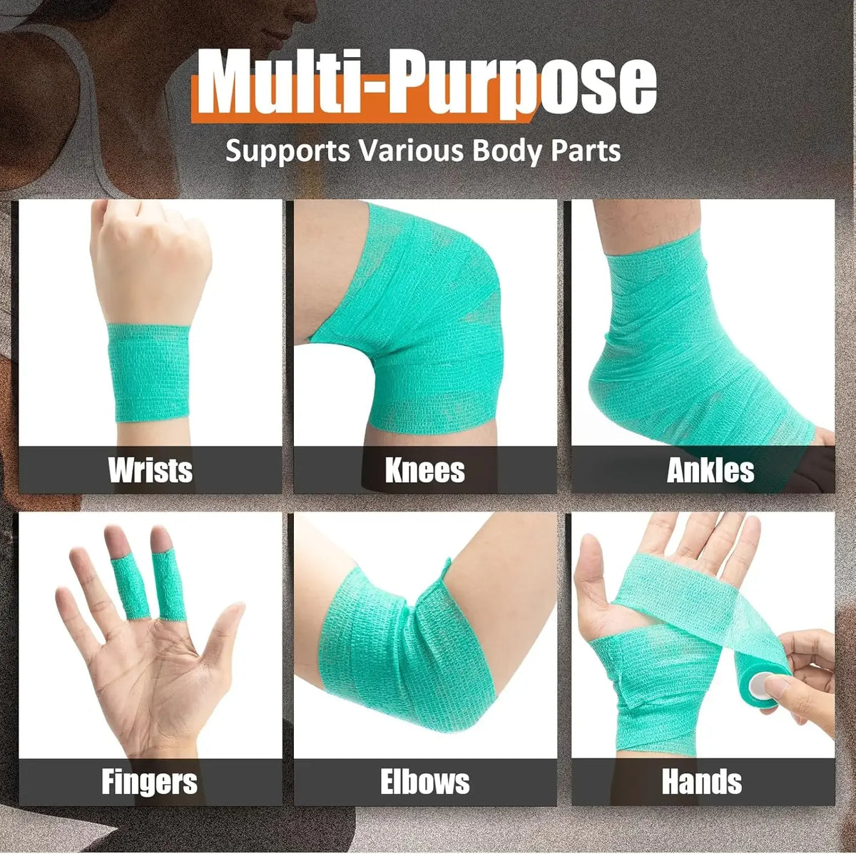 Self Adhesive Bandage Breathable Cohesive Bandage Wrap Rolls Elastic Self-Adherent Tape for Stretch Athletic, Sports Wrist Ankle