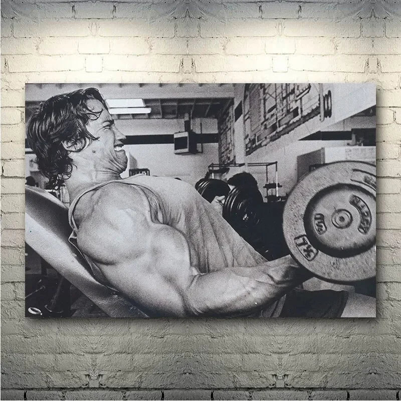 Arnold Schwarzenegger Bodybuilding Motivational Quote Canvas Painting Poster for Home Decor living room wall art for bed room