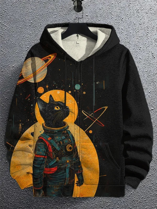 Cartoon Graffiti Cat 3d Print Zipper Hoodies Sweatshirts Men Women Unisex Hooded Oversized Hoodie Zip Up Sweatshirts Tracksuits