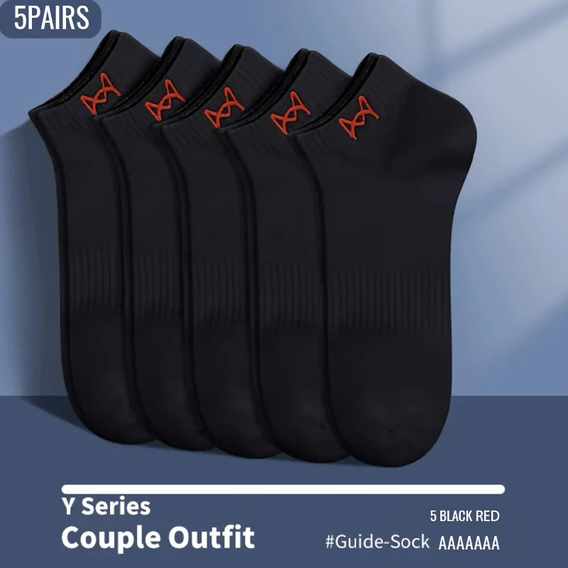 MiiOW Pure Cotton Short Sock Men Sport Non-Slip Invisible Ankle Sock Summer Anti Sweat Deodorant Breathable Business Dress Sock