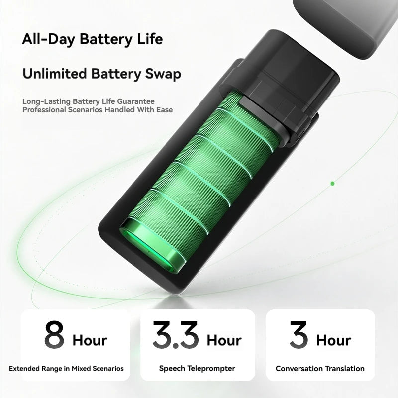 INMO GO3 AI Smart Glasses 261 Languages Real-Time Translation AR Display 8mm Temple Magnetic Swappable Battery Speaker Ring