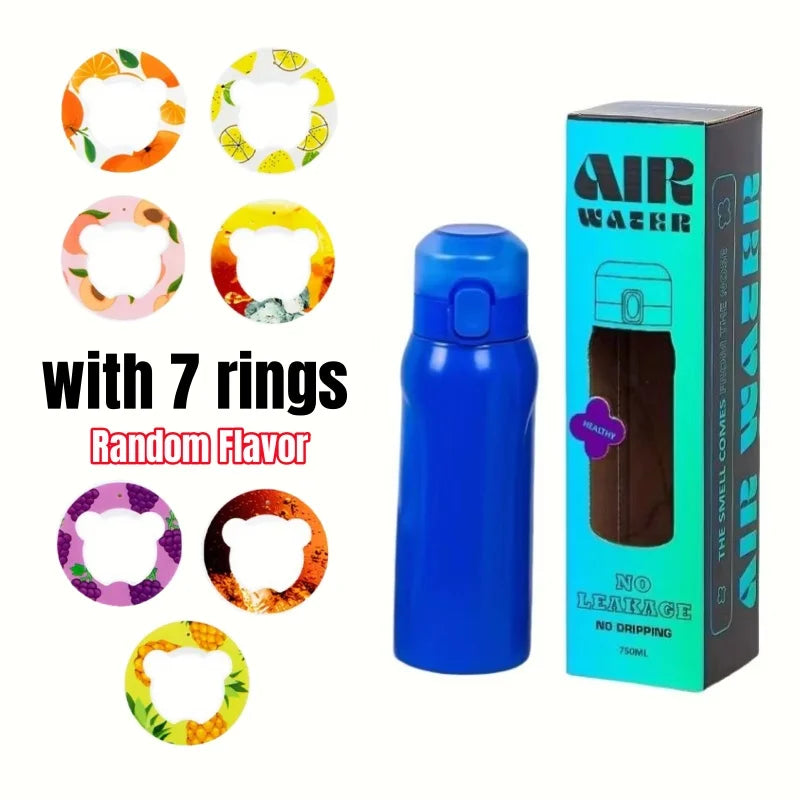 Stainless Steel Sports Insulated Bottle With 1/7pcs Random Fruit Flavor Pods Portable Water Cup For Fitness Gym Outdoor Activity