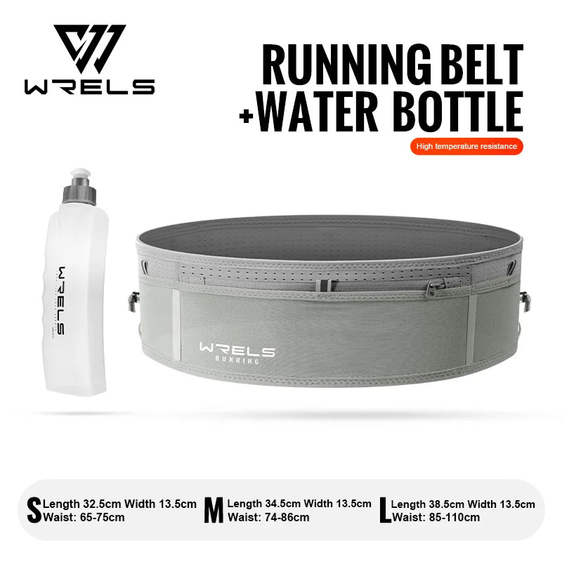 WRELS Waist Bag Invisible Elastic Running Belt Multi-Function Fanny Pack Waterproof Close-Fitting Marathon Waist Belt Bag