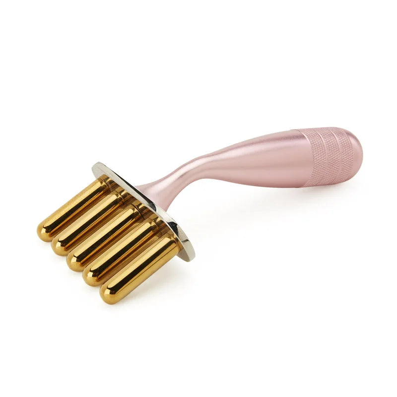 Lymph Meridian Massage Stick Acid Discharge Bar Shoulder And Neck Pink Curved-Handle Magnetic Fork Made Of Titanium Alloy