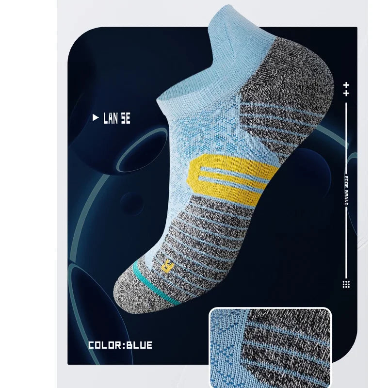 3 Pairs Professional Marathon Socks Men's Thick Towel Bottom Special for Badminton Running Thin Sports Socks