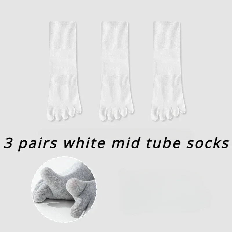 3 Pairs High Quality Cotton Toe Socks Men Five Finger Socks Men Anti-slip Crew Ankle Socks with Separate Fingers Men Comfortable