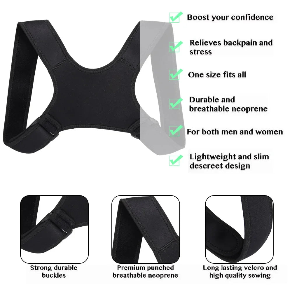 Posture Corrector Adjustable Back Fracture Support MenWomen Back Clavicle Spine Shoulder Correction Brace Belt Strap Comfortable