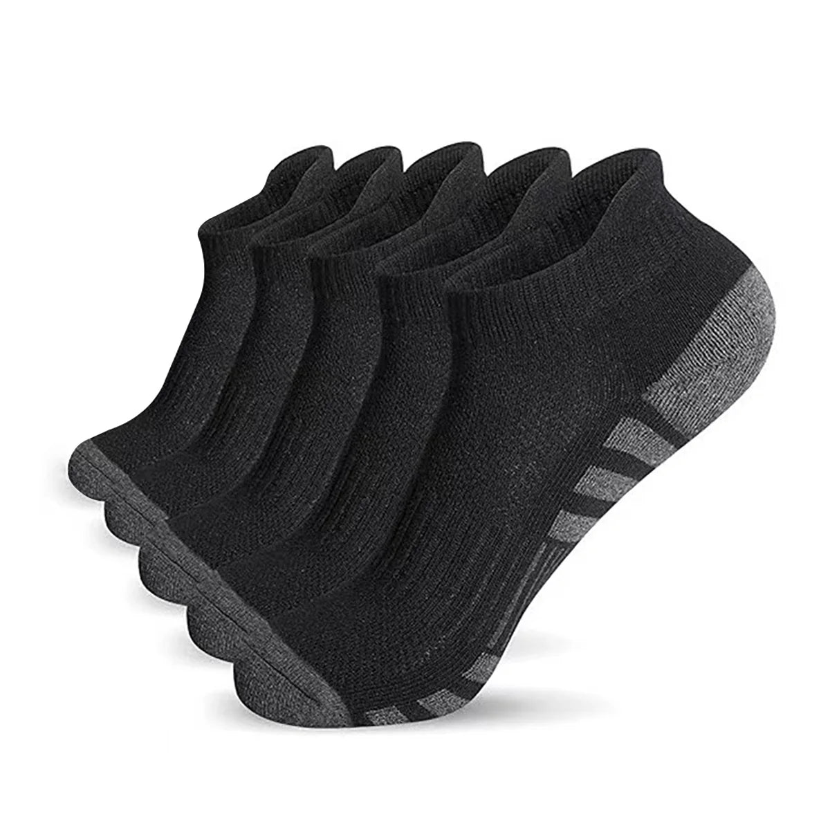 1/5 Pairs Unisex Ankle Athletic Running Socks Low Cut Sports Socks Breathable Cushioned Tab Socks for Men and Women