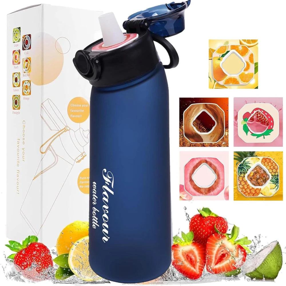 900ml Creative Crooked Neck Fruit Flavoured BPA Free Water Bottle Outdoor Sports Scent Gradient Bottle with 5 Random Flavors
