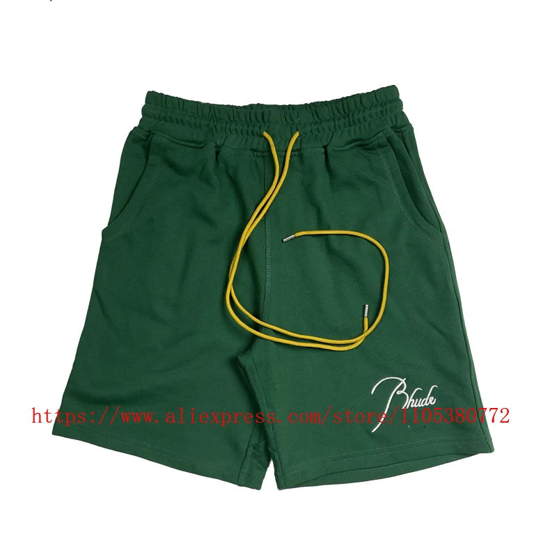 2026 Latest Style Men's Rhude Print Casual Shorts Loose Fit Nylon Drawstring High Quality Beach Sports Shorts Quick Delivery