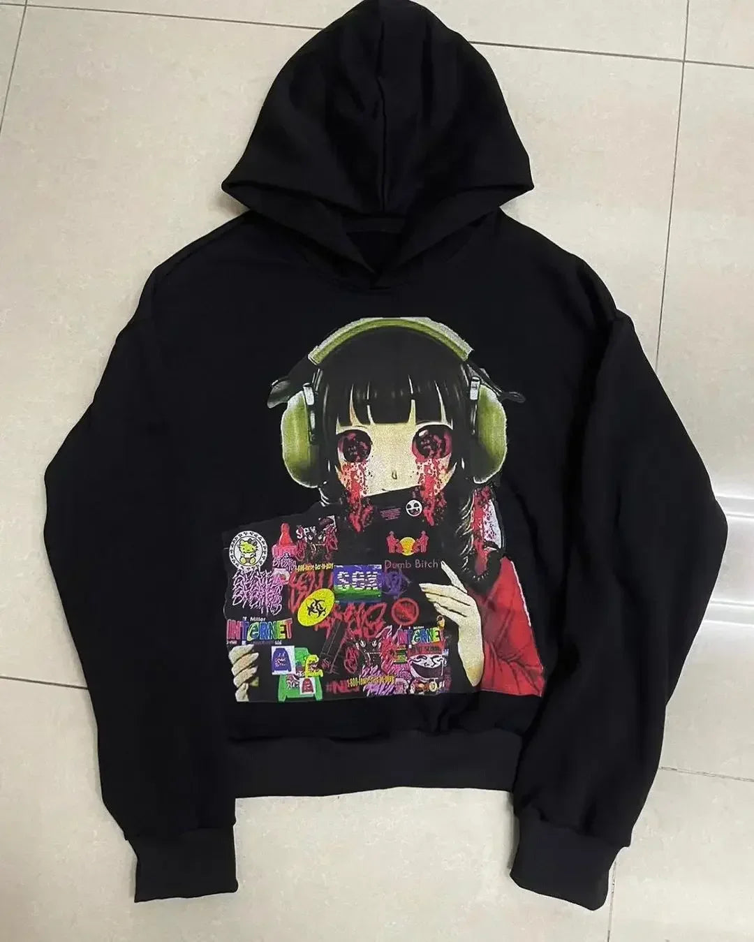 Drolandmiller Death Forest Hoodies Women Goth Streetwear Tops Grunge Punk Harajuku Sweatshirt Oversized Hoodie Y2k Clothes