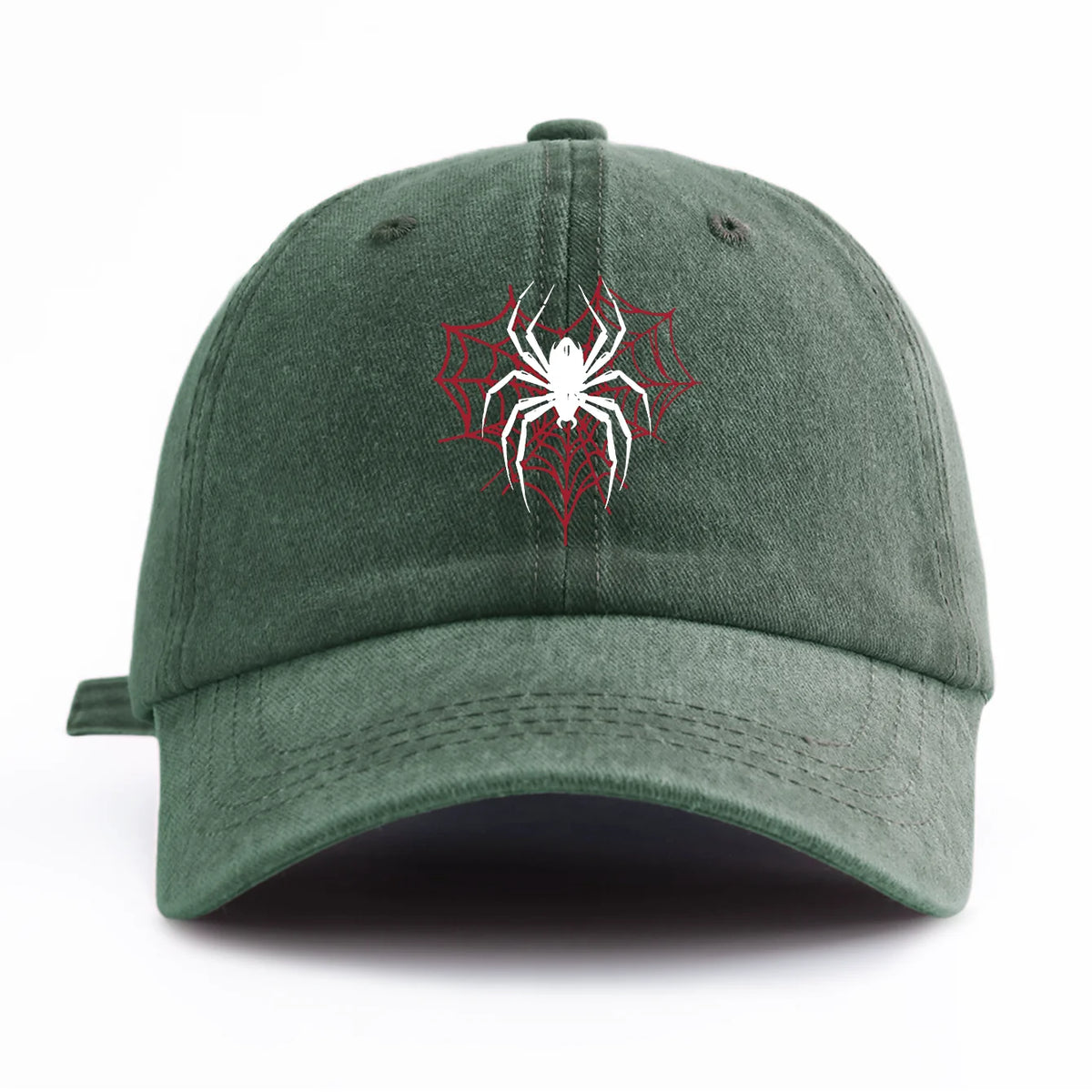 1pc Spider Print Washed Baseball Cap for Adults,Minimalist Retro Style Casual Soft Adjustable Dad Hat,Perfect As Gift