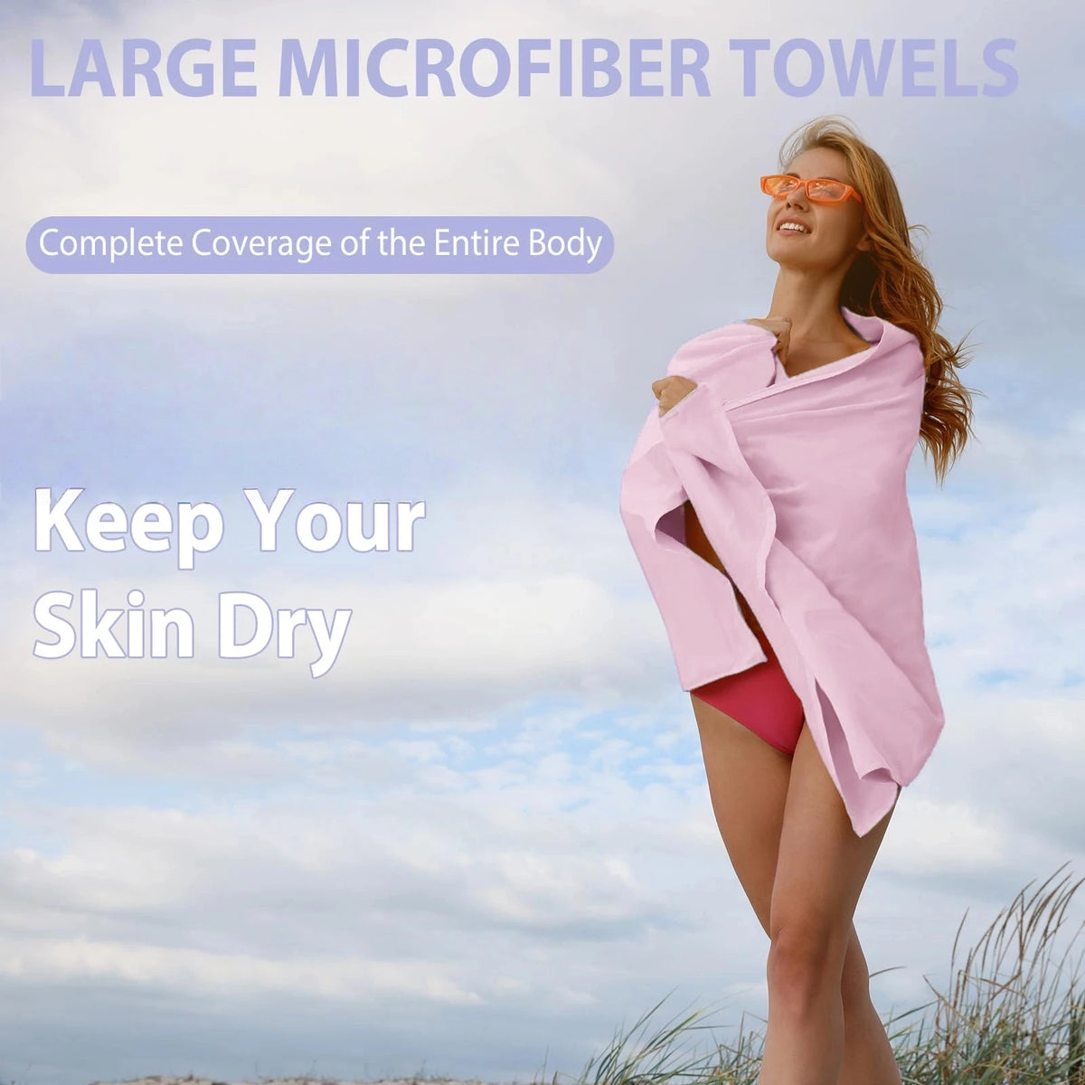 Microfiber Quick-Dry Lightweight Sandproof Towel Portable Compact for Swim Yoga Gym Beach Travel Sports Supplies