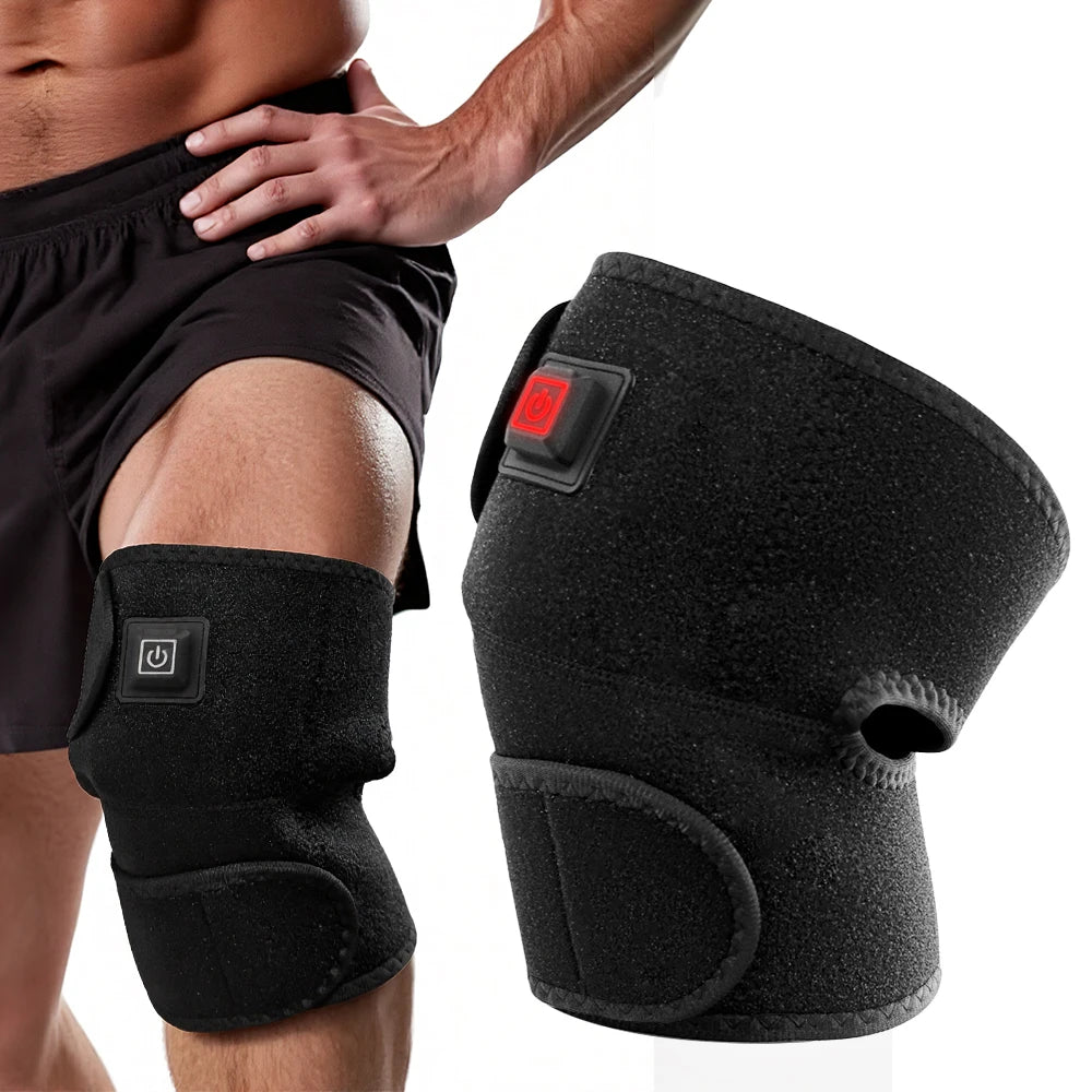 Electric Heated Knee Brace with 3 Heat Levels, Adjustable Knee Heating Pad for Knee & Elbow Relief, Knee Wrap for Men and Women