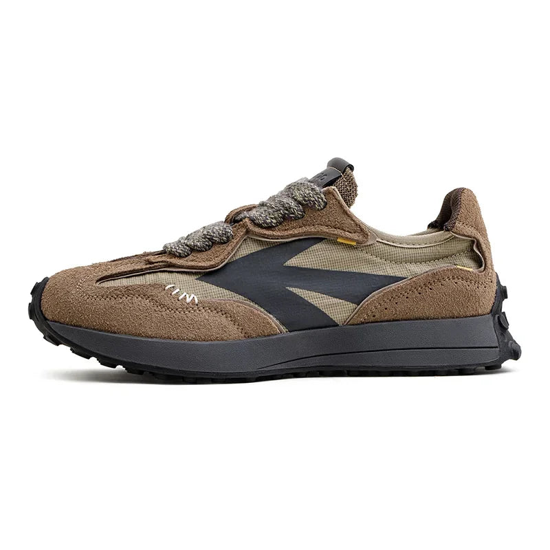Maden Spring Vintage Thick-soled Patchwork Black Sneakers Casual Breathable Jogging Shoes Low-top Lace-up Sporty Summer Shoes