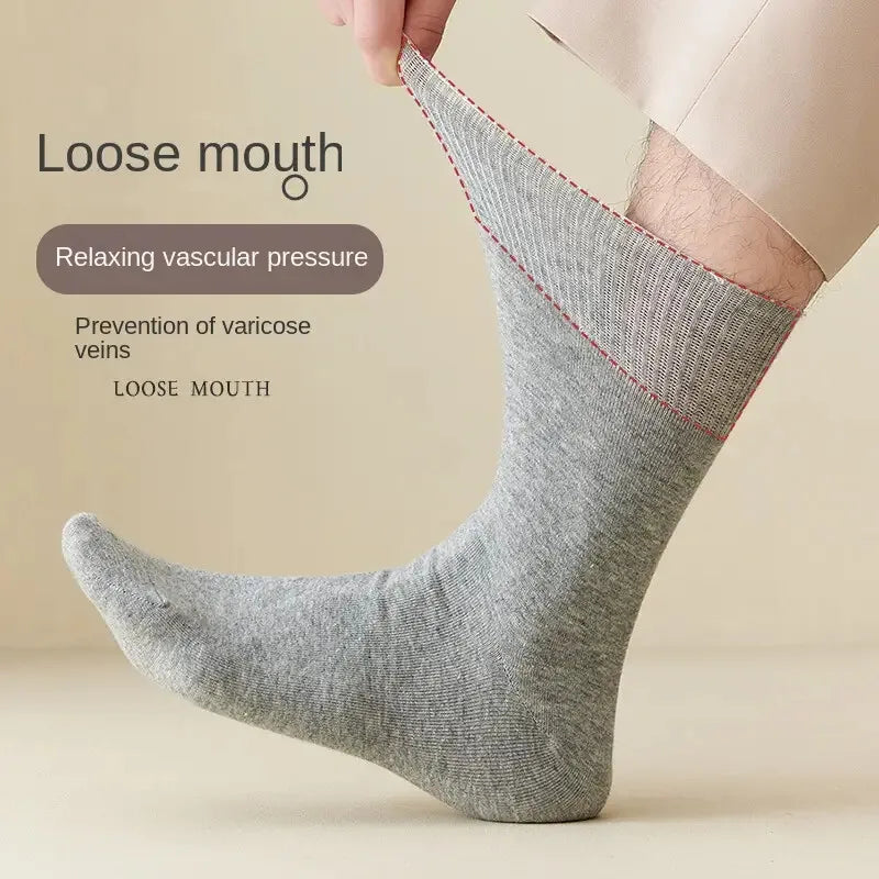 1/7 Pairs Men's Non-Binding Diabetic Socks Soft Breathable Loose Fit For Swollen Feet & Elderly Plus Size 39-48