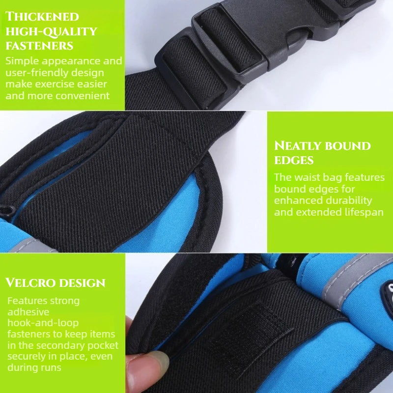 Waterproof Men Women Running Belt Waist Bag Hidden Cell Phone Holder Portable Multi Pocket Gym Jogging Fitness Sports Pouch