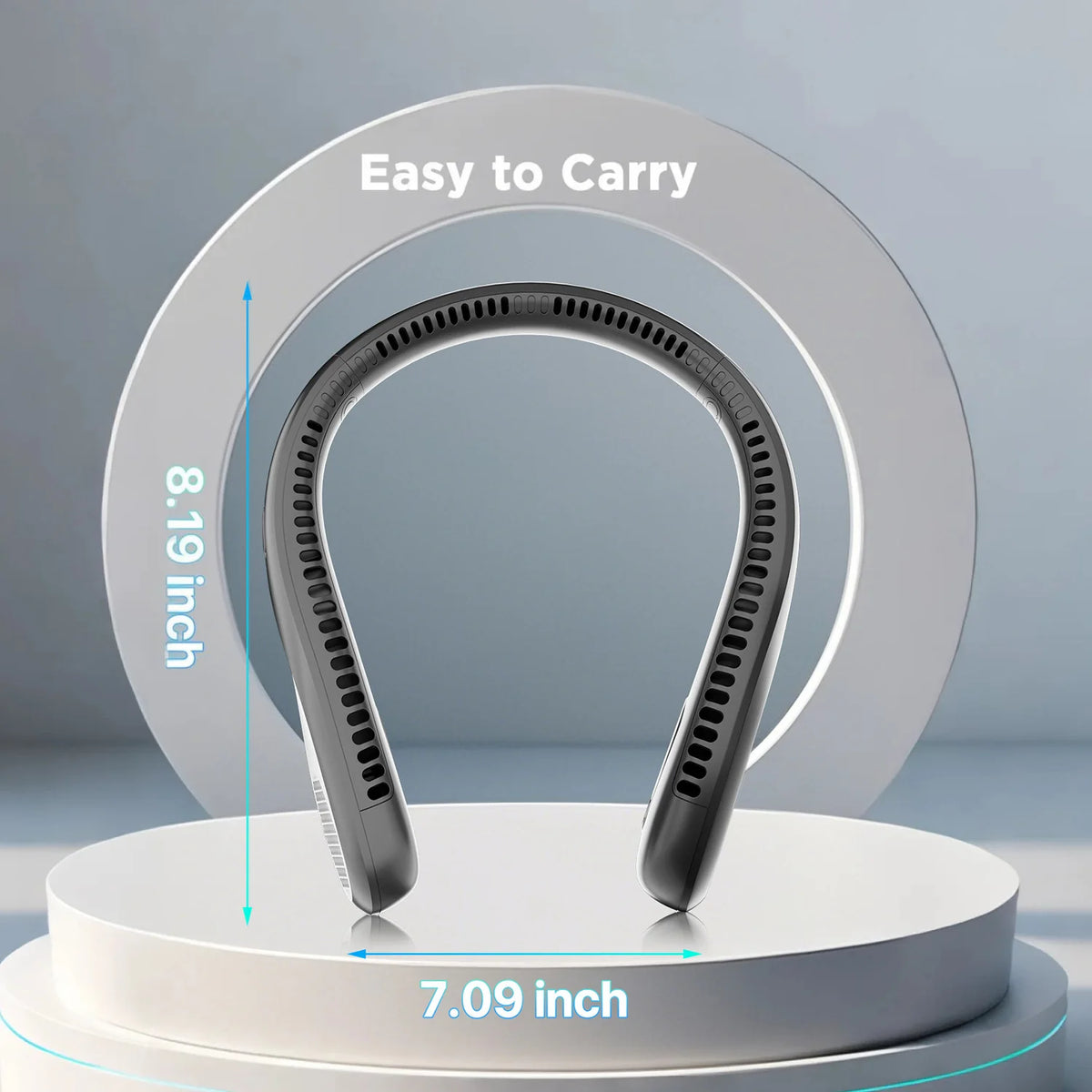 Neck Fan Bladeless, USB Rechargeable Hanging Wearable Fan, LED Display Ultra Quiet Hands-Free Cooler, Summer Gift for Travel Office Sports