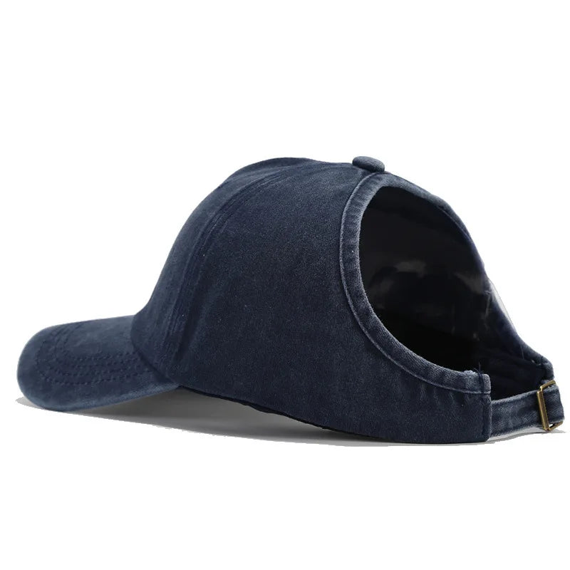Women's baseball cap with ponytail design suitable for outdoor sports, running, and sun protection