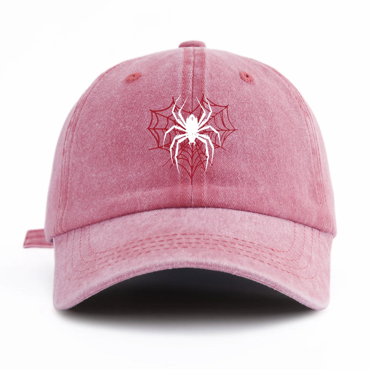 1pc Spider Print Washed Baseball Cap for Adults,Minimalist Retro Style Casual Soft Adjustable Dad Hat,Perfect As Gift