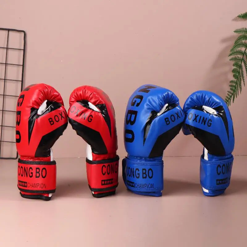 Kids 6oz Professional Boxing Training Sparring Gloves PU Leather Kids Breathable Muay Thai Punching Karate Training Gloves