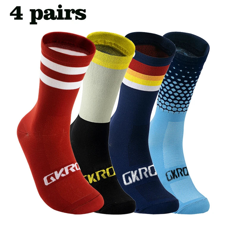 4 Pais High Quality Profession Team Men Women Cycling Socks Bike Socks Breathable Bicycle Socks Outdoor Sportswear Racing Socks