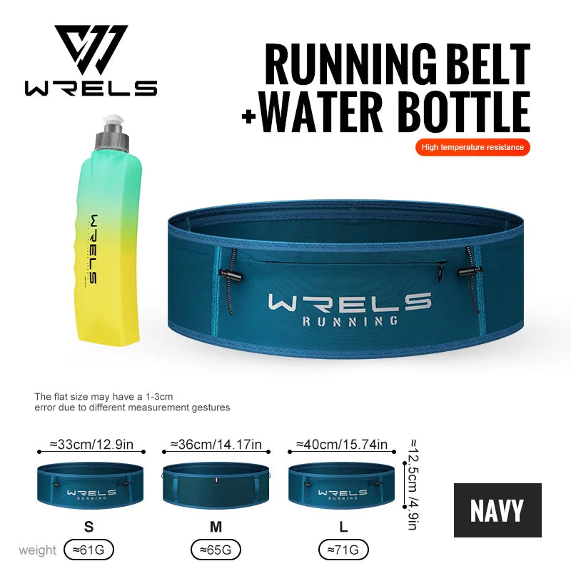 WRELS Running Fanny Pack Running Bag Waist Pack High Elasticity Breathable Lightweight Marathon Waist Bag Bottle Sports Jogging