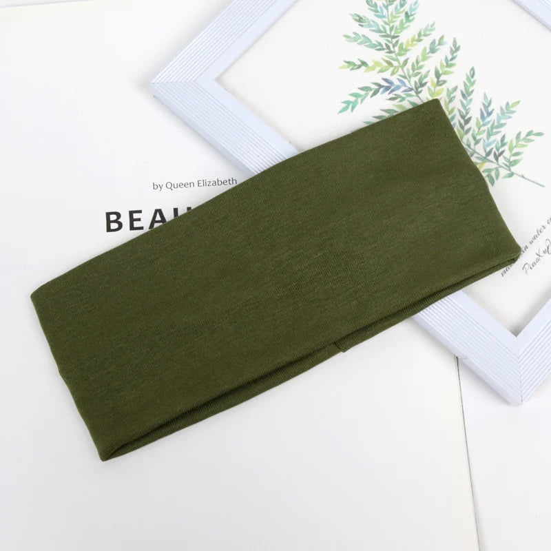 Unisex Solid Color Wide Elastic Hairband Running Sport Headband Yoga Sweat-absorbing Hair Band Fashion Headband Hair Accessories