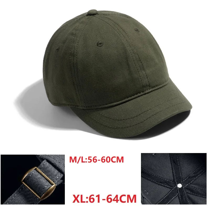 Big Head XXXL Adjustable Men and Women Sun Hat Breathable Short Brim Baseball Cap Plus Size Oversize