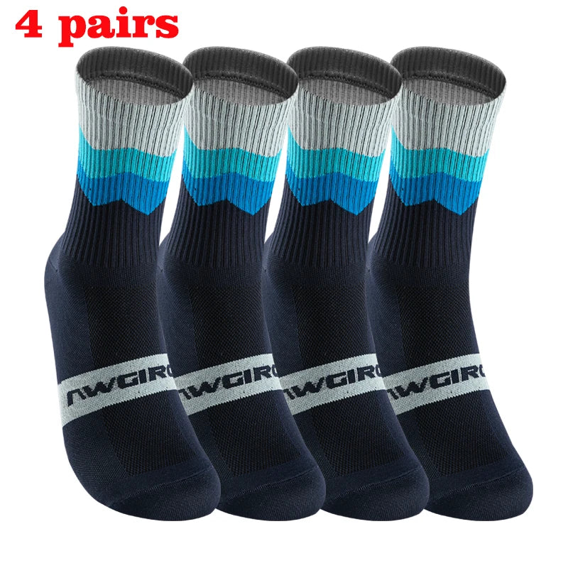 GKRQ 4 Pairs Bike Socks Men Nurse Compression Cycling For Women Mtb Guard Socks Stockings Sport Grip Barre Socks
