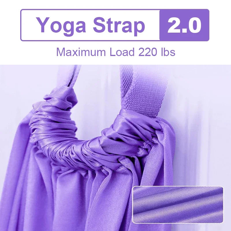 Adjustable Aerial Yoga Strap Elastic Stretch Door Hanging Yoga Belts Hammock Swing Fitness Handstand Rope Training Device Women