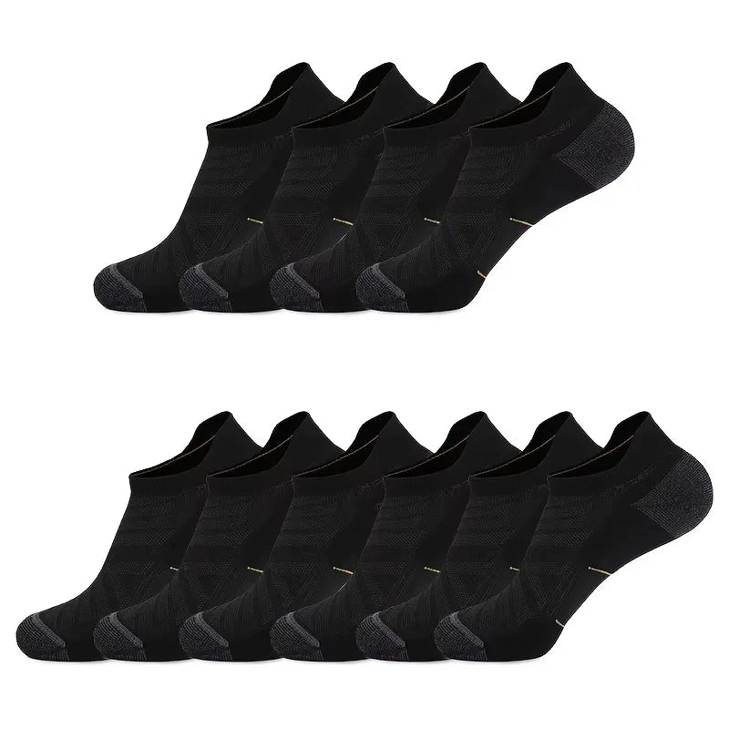 5 Pairs Unisex Merino Wool Ankle Hiking Running Socks Compression Support Thick Cushion No Show Socks Men Women Socks Breathable