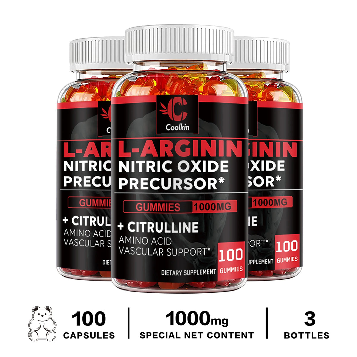 L-Arginine Supplement - Strengthens Muscles and Supports Blood Flow, Circulation, Nutrient Delivery and Pumping