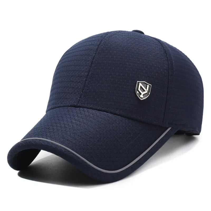 Summer Men's Black Breathable Cap Versatile Korean Version Versatile Men's Baseball Outdoor Recreational Fishing Sun Hat 56-60cm