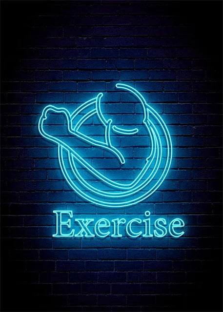 Modern Fitness Body Motivation Neon Design Canvas Posters GYM Body Pop Wall Art Simply Fitness Power Print Art GYM Decor Mural