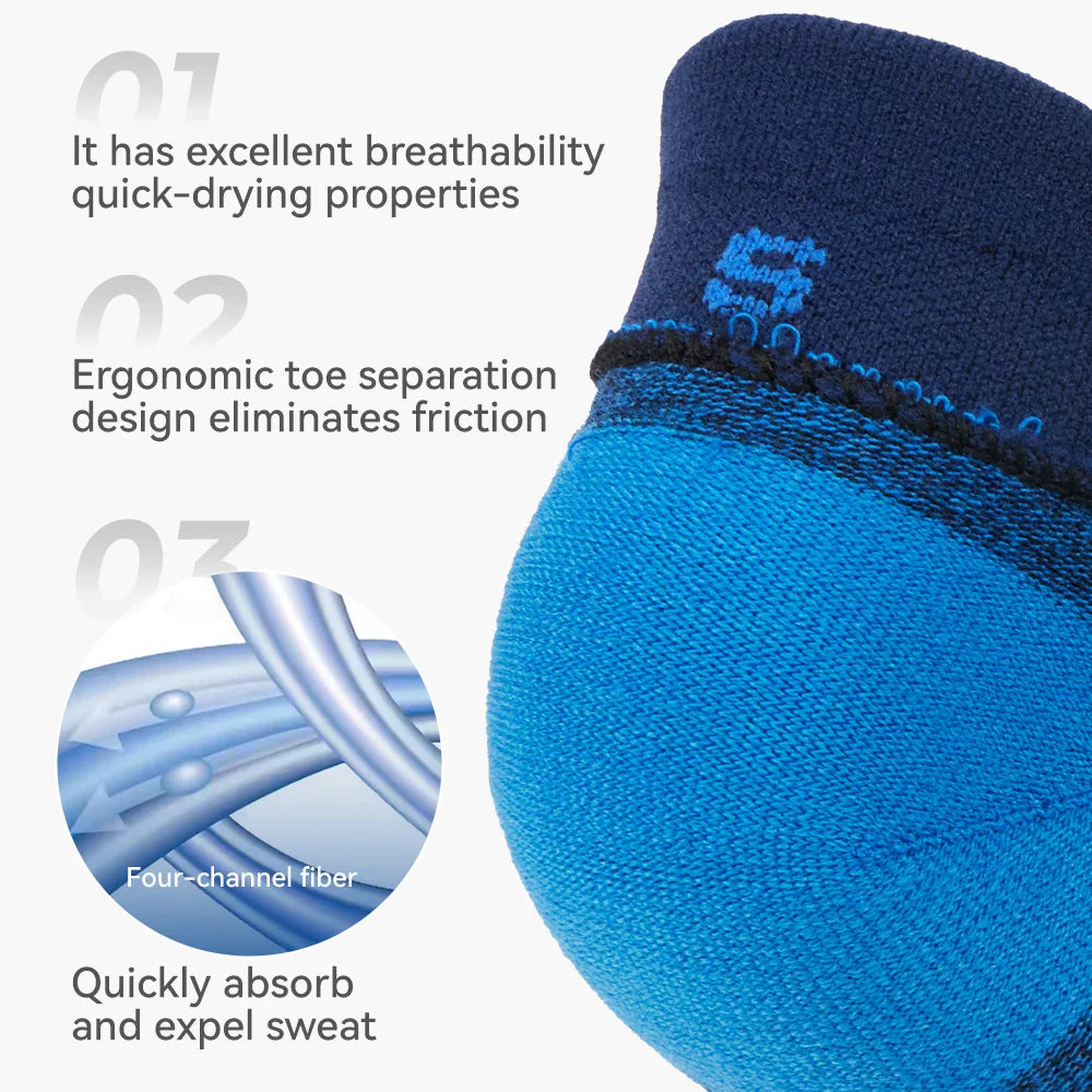 WRELS 1/2/3pairs COOLMAX Five Finger Socks Athletic Breathable Compression Running Hiking No Show Quick Dry Toe Socks Men Women