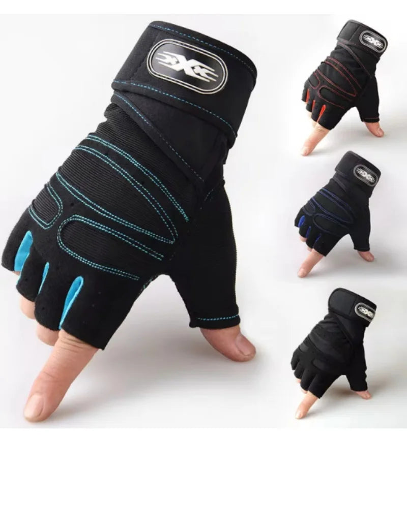 1Pair Gym Gloves for Men Women Fitness Weight Lifting Wristband Gloves Training Sports Exercise Cycling Glove Shockproof