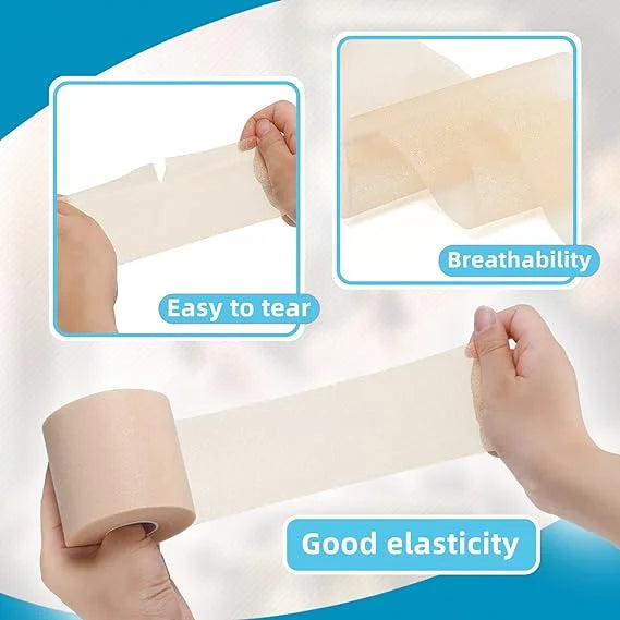RGGMQQ 4PCS Pre Wrap Athletic Tapes Hair Prewrap Strip Tapes for Soccer Ankles Wrists Sports Foam Tape- Protect for Hands Knees