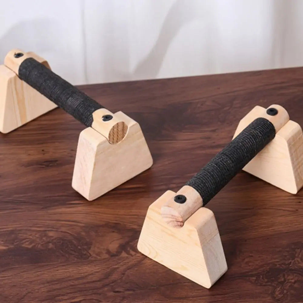 1 Pair Street Fitness Push Up Bar Thickened Handle Solid Wood Push-up Rack Triceps Non-slip Home Exercise Equipment Gym