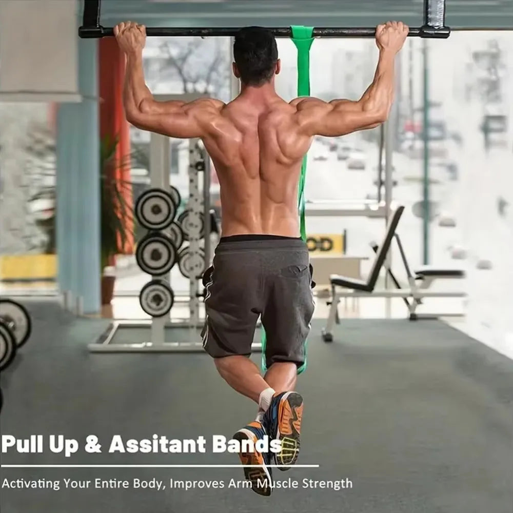 New 1Pcs Tough Latex Resistance Band Elastic Exercise Strength Pull-Ups Auxiliary Band Fitness Equipment Strengthening Train