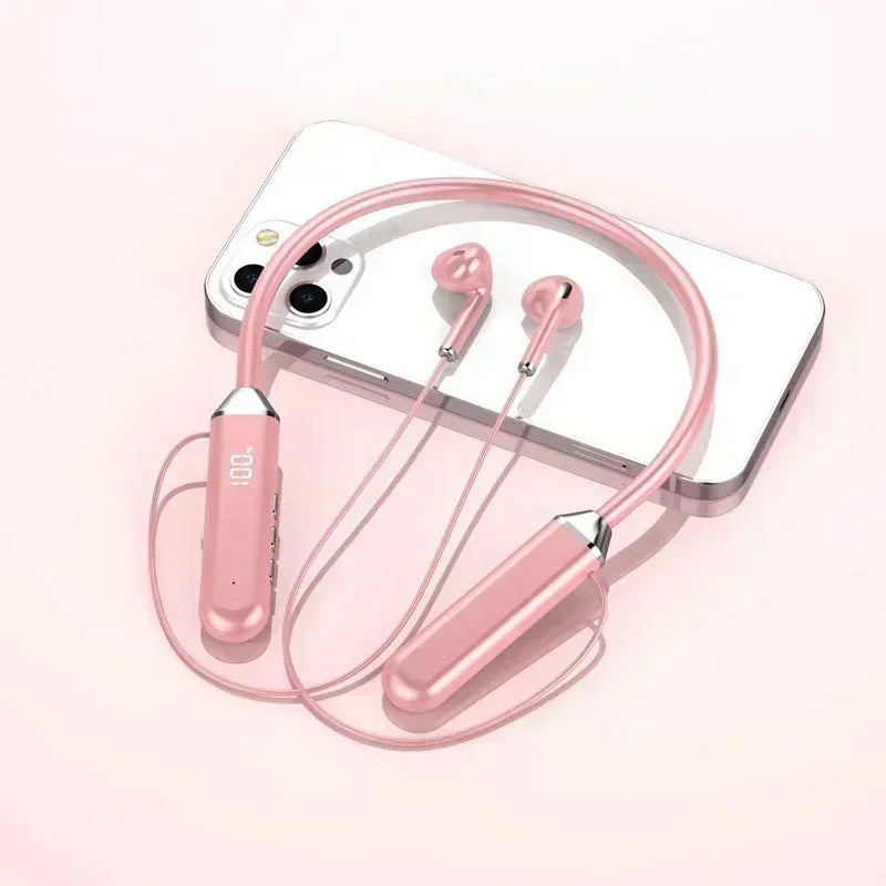 Wireless Neckband Bluetooth Earphones High Sound Quality Stereo Battery Display HD Voice Call Sports Headphones New Product 2025