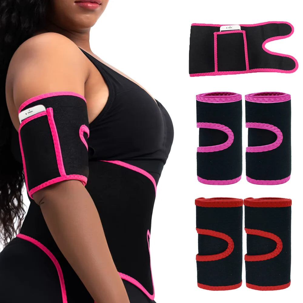 Arm Guards Trimmers Sauna Suits Sweating Bands Women Arm Slimmer Trainer Anti Cellulite Arm Sleeves Fat Reducer Loss Workout